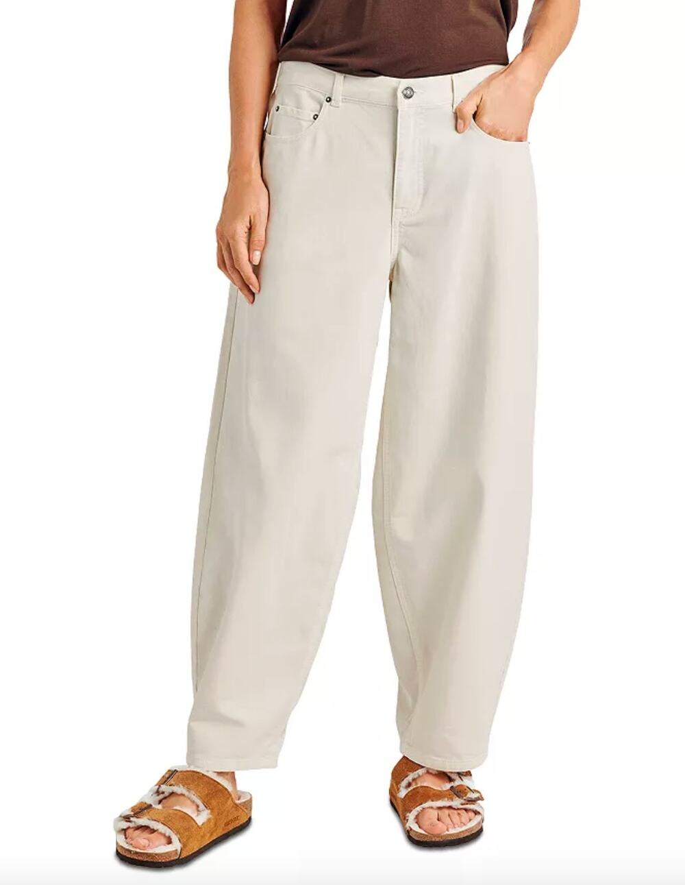 Splendid Carson Barrel Tapered Leg Pants White High Rise Cotton Blend XS NWT